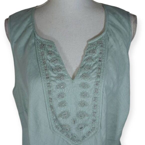GRACE ELEMENTS LT. BLUE SLEEVELESS TOP SZ.1X EUC. - Picture 2 of 6